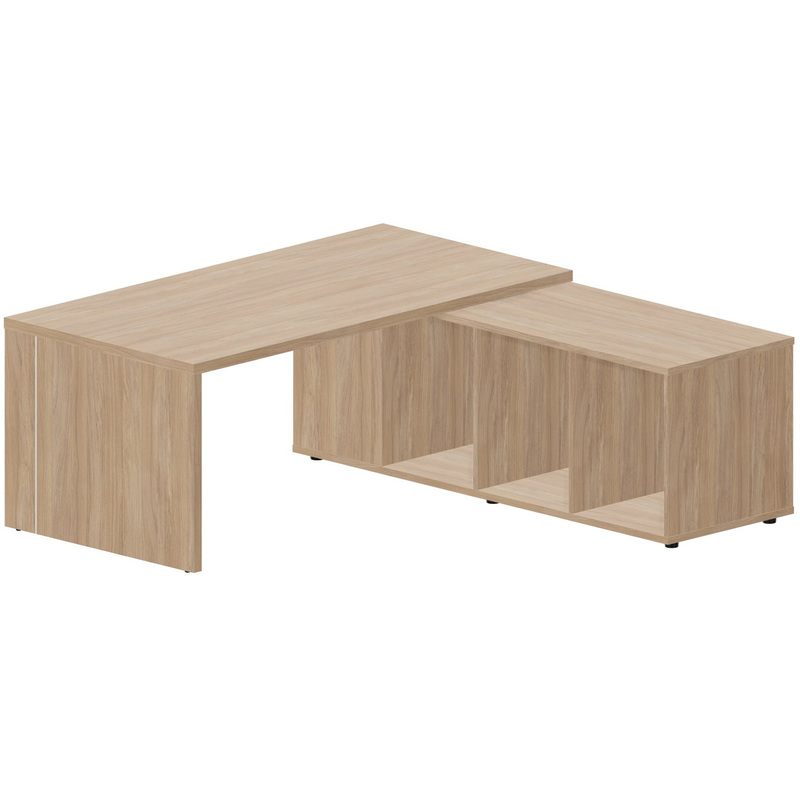 Изображение товара Стол руководителя Norman NR180TSDOW угловой с правой тумбой дуб светлый 1800х1800х735 мм