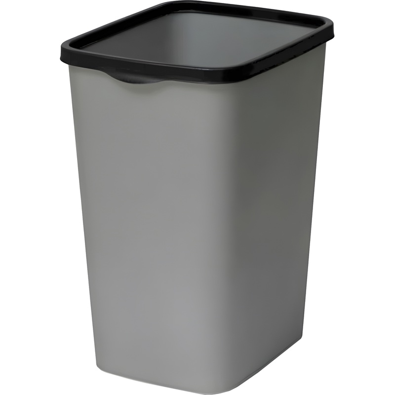 Изображение товара Ведро мусорное Violet Tandem 9 л пластик серое/чёрное с фиксатором
