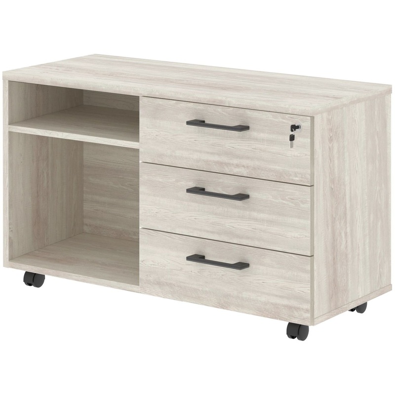 Изображение товара Тумба приставная Torr с центральным замком (сосна эдмонт, 1078х452х650 мм, 3 ящика)