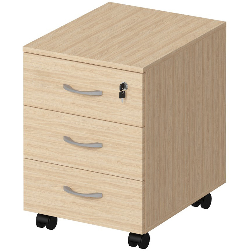 Изображение товара Тумба подкатная Формула ФР 210 ВЗ с 3 ящика и замком, светлый вяз