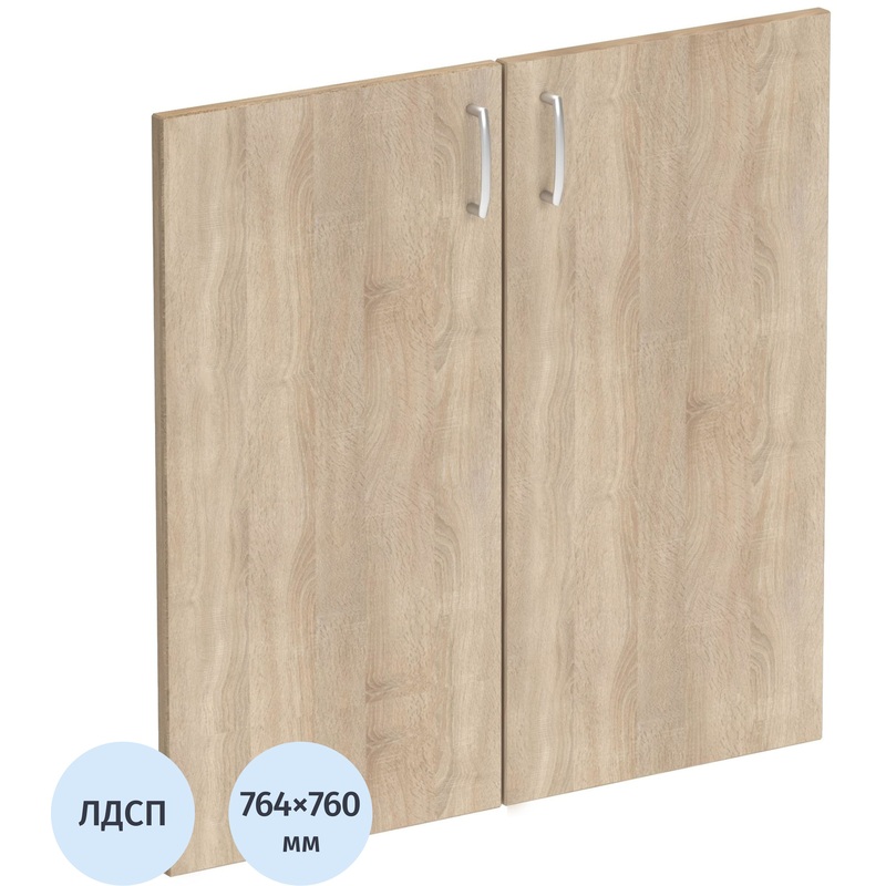 Изображение товара Двери низкие Комус Мебель Easy One из ЛДСП дуб сонома 762х764 мм 2 шт