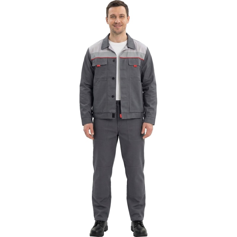 Изображение товара Костюм рабочий л01-КБР с СОП (куртка и брюки) тёмно-серый/светло-серый