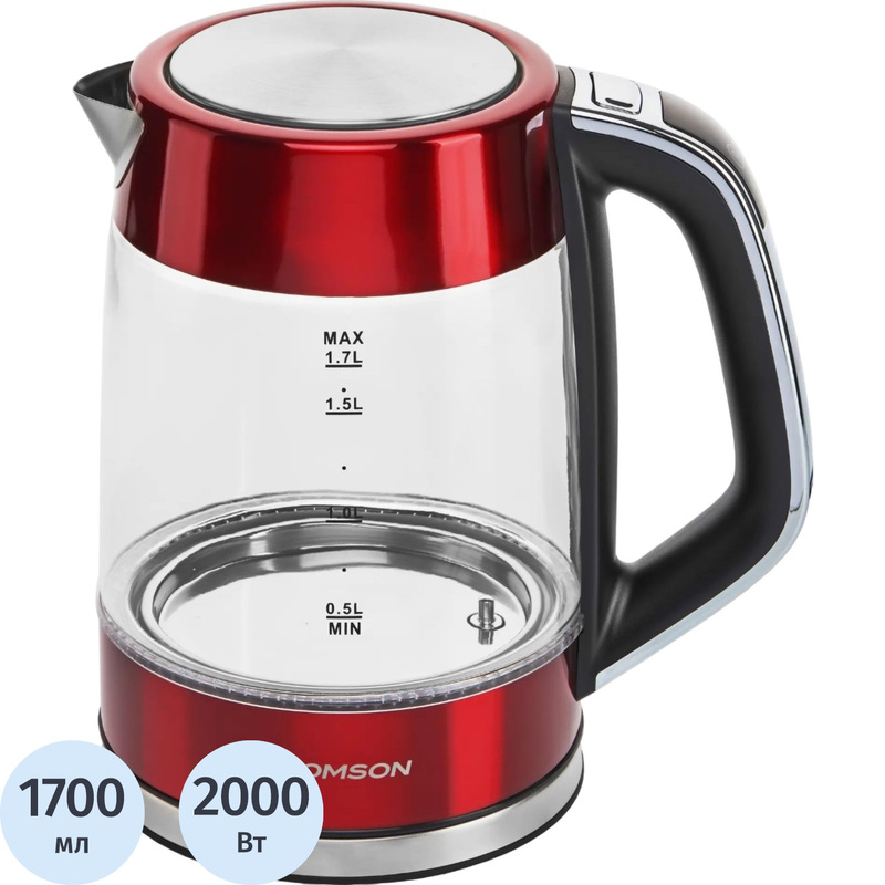 Изображение товара Чайник электрический Thomson Glass K20ES-2001 красный (3206489)