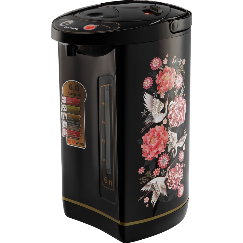 Изображение товара Термопот Starwind STP5403 черный 6 л металлический автоматическая подача