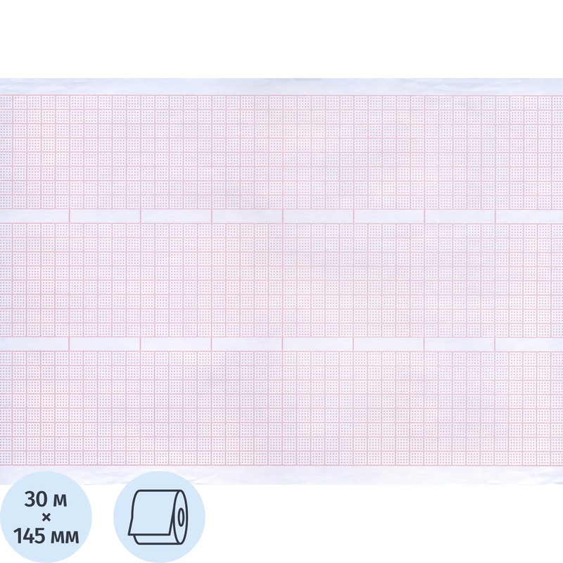 Изображение товара Бумага для ЭКГ Комус Медицина 30м x 145мм в рулоне 10 шт