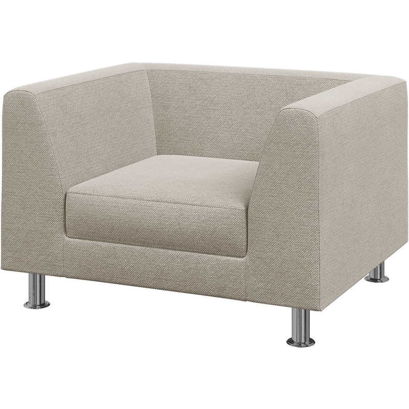 Изображение товара Кресло Evolution бежевое ткань, эргономичный дизайн, хромированные опоры