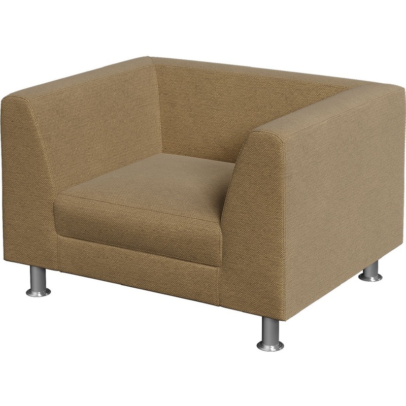 Изображение товара Кресло Evolution коричневое с тканью и хромированными опорами