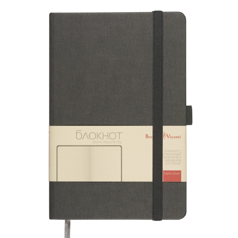 Изображение товара Блокнот Bruno Visconti City А5 80 листов в линейку искусственная кожа серый фото
