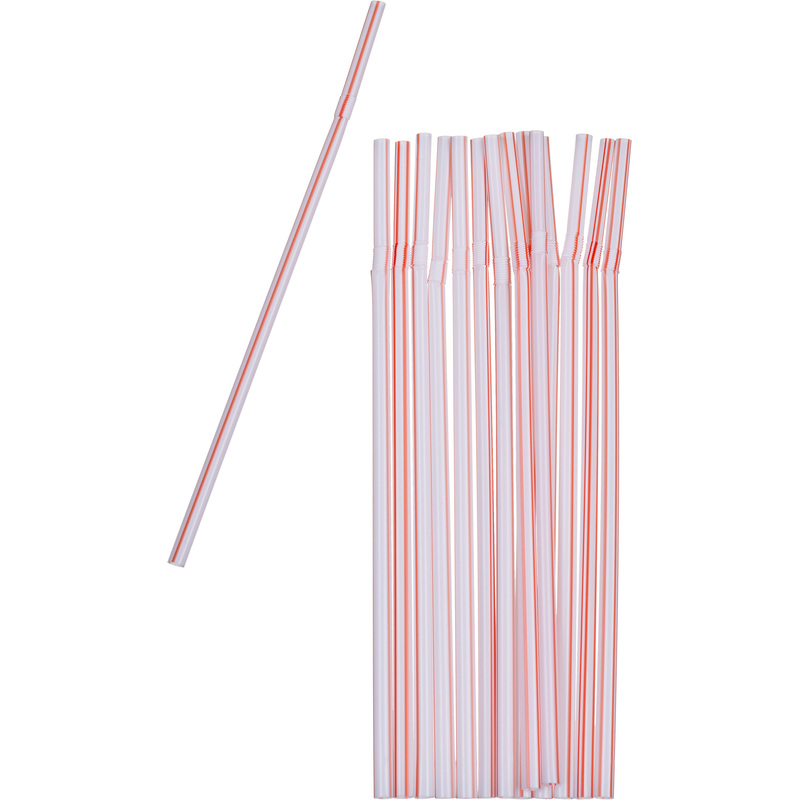 Изображение товара Пластиковые трубочки для коктейлей с изгибом 210 мм 250 штук