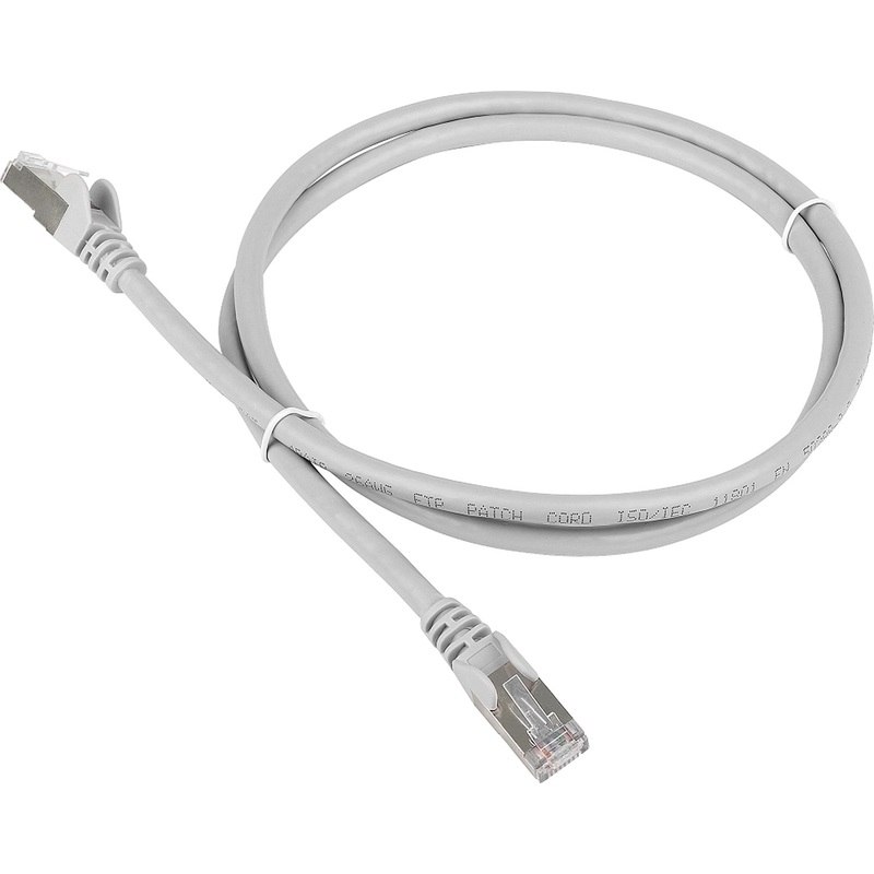 Изображение товара патч-корд витая пара cat 5e 2 метра TWT TWT-45-45-2.0/S-GY