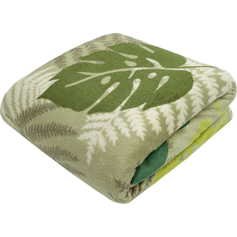 Изображение товара Плед Texrepublic Absolute Монстера фланель 150х200 см зелёный