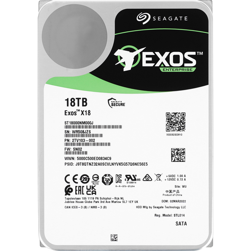 Изображение товара Жесткий диск Seagate ST18000NM000J 18 ТБ SATA 7200 об/мин