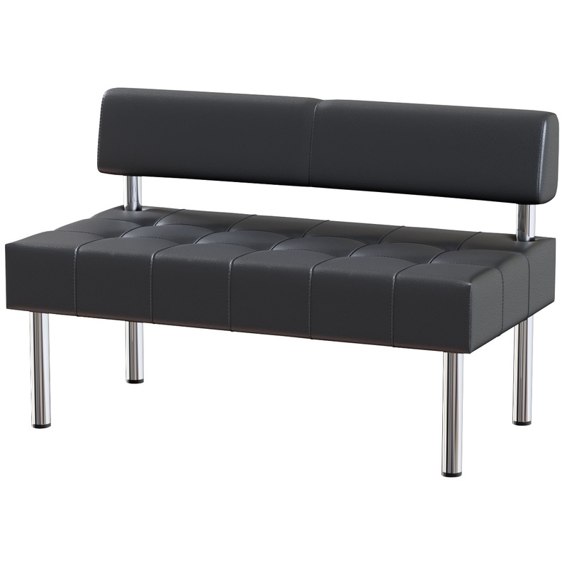 Изображение товара Модуль диван прямой Business Bu2 двухместный черный (искусственная кожа)