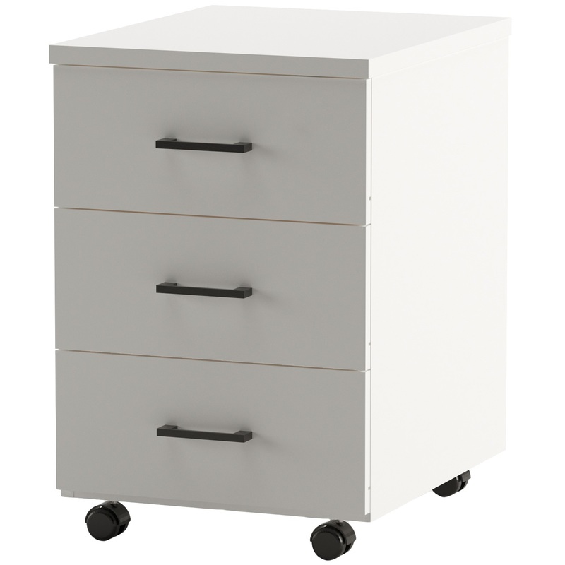 Изображение товара Тумба подкатная Volpi белого цвета 3 ящика размер 406x501x606 мм