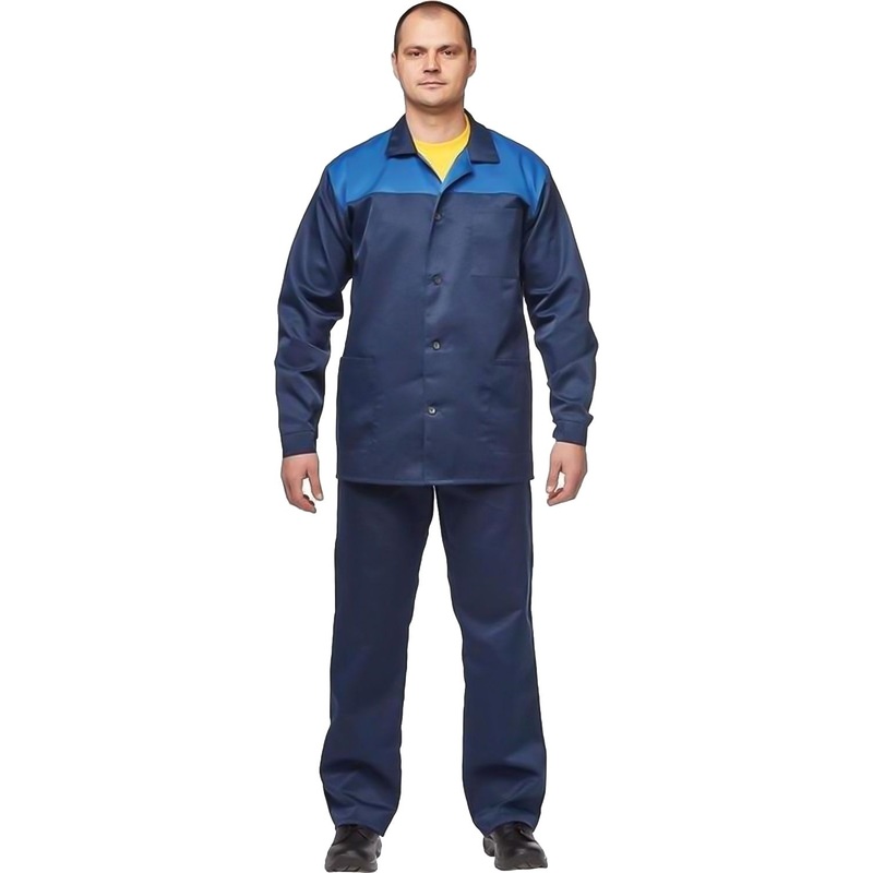 Изображение товара Рабочий летний мужской костюм л16-КБР синий/васильковый, размер 56-58