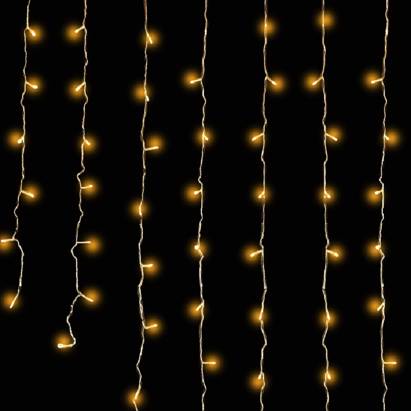 Изображение товара Гирлянда светодиодная Luazon Lighting Бахрома теплый белый свет 124 светодиода (2 x 1.5 м)