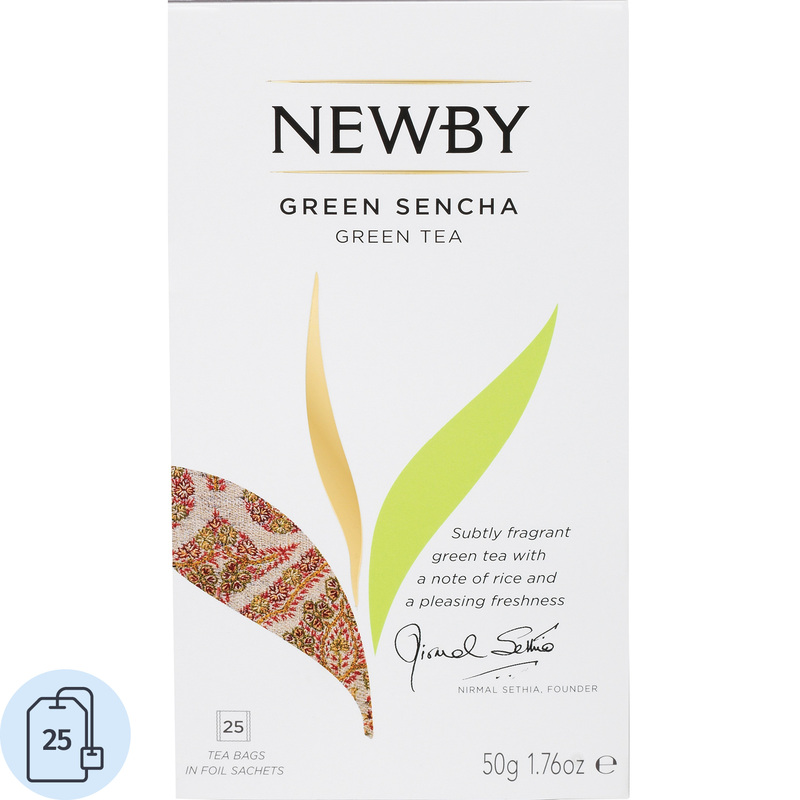 Изображение товара Зеленый чай Newby Green Sencha 25 пакетиков классический вкус