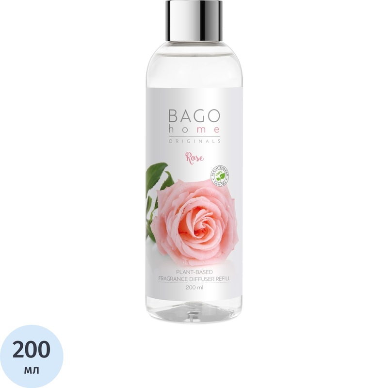 Изображение товара Наполнитель для ароматизатора Bago Home Роза 200 мл свежий и натуральный аромат
