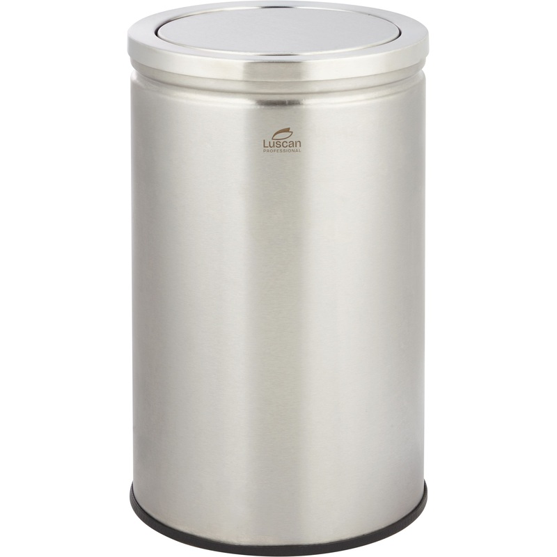 Изображение товара Уценка. Ведро мусорное Luscan Professional 18 л нержавеющая сталь с крышкой серебристое (40x25x25 см)