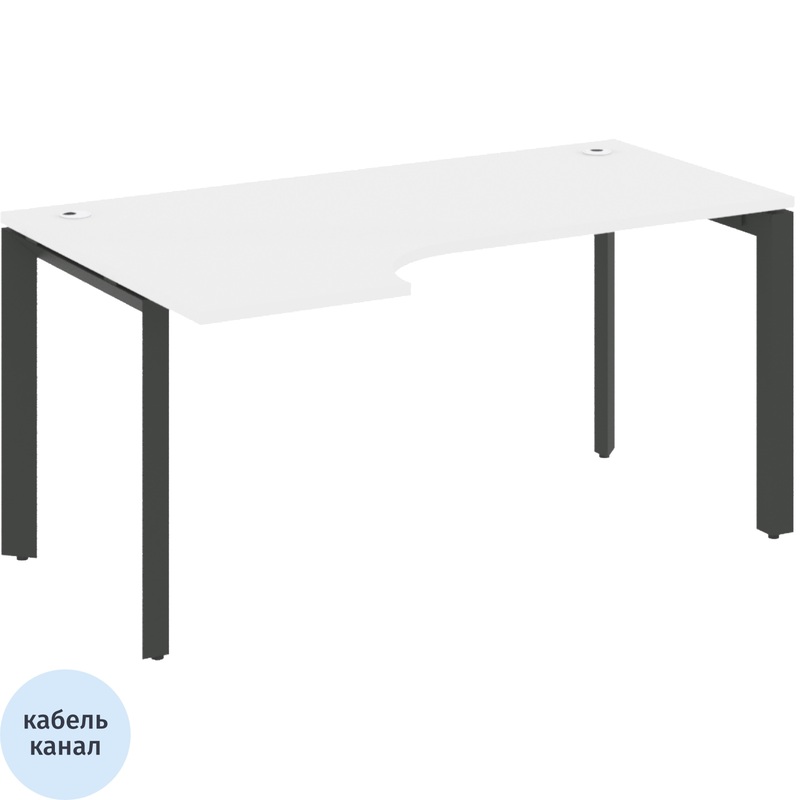 Изображение товара Эргономичный стол ONIX-П O.MP-SA-1L левый белый бриллиант/антрацит