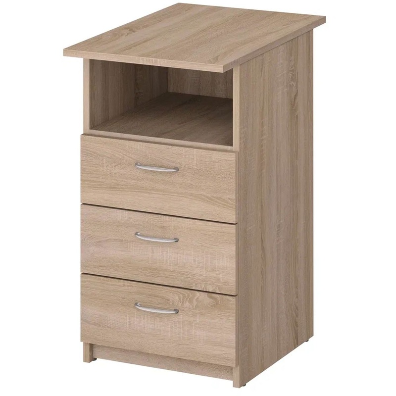 Изображение товара Тумба приставная Бюджет 2557 дуб сонома 400х600х740 мм 3 ящика