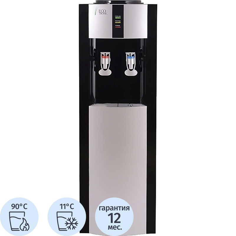 Изображение товара Кулер для воды Ecotronic H1-LE v.2 черный (нагрев и охлаждение)