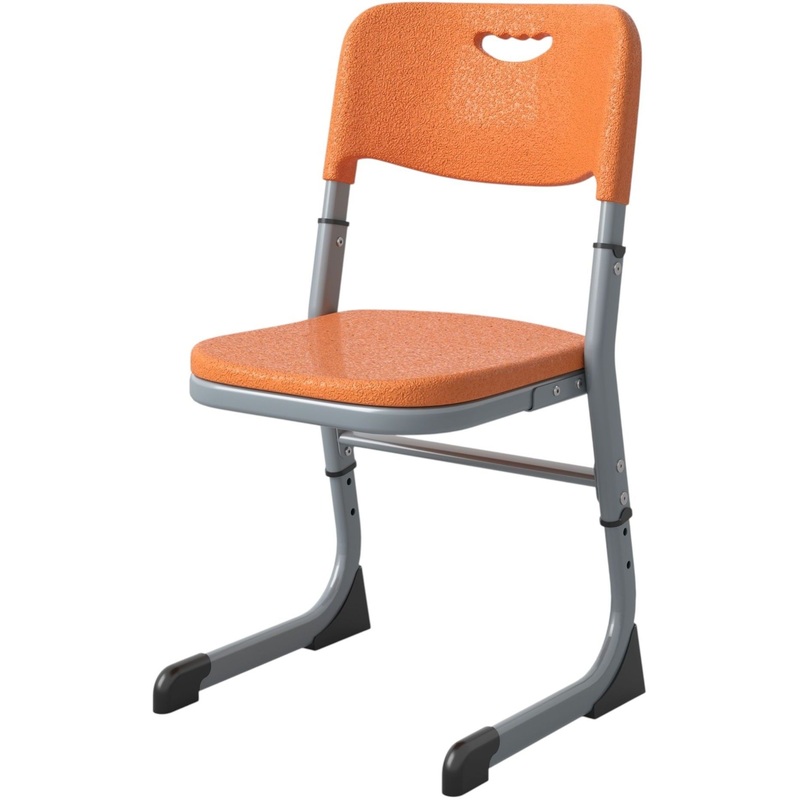 Изображение товара Стул ученический Комус Мебель Школа 2.0 оранжевый/серый регулируемый рост 3-5