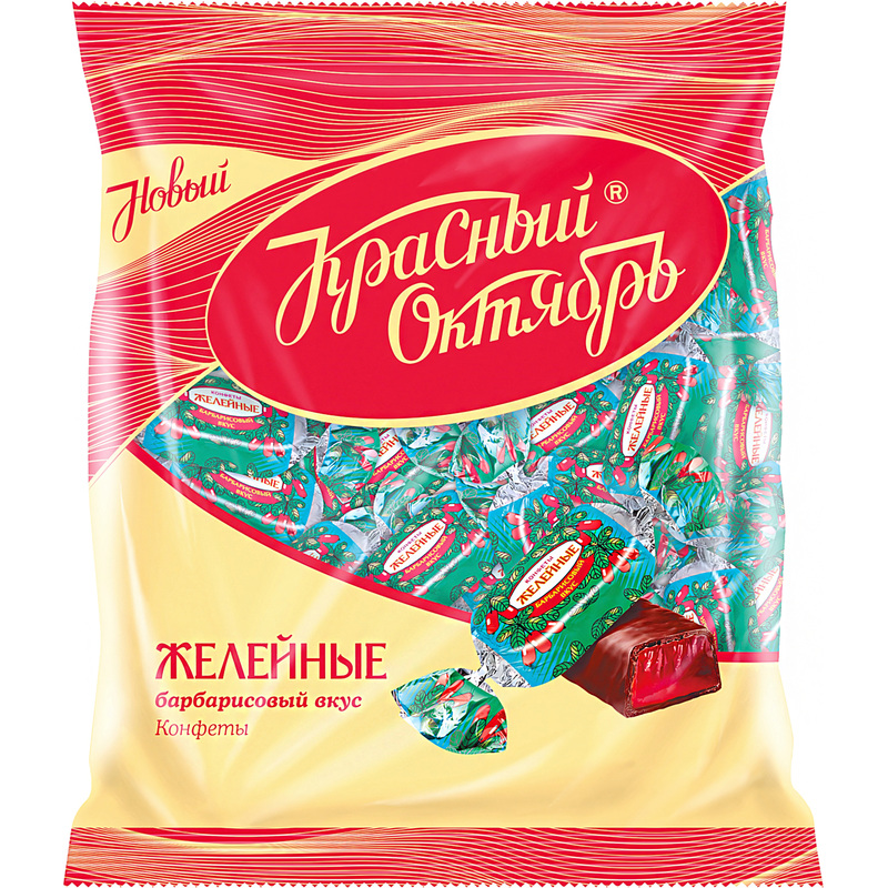 Изображение товара Желатиновые конфеты с барбарисом в шоколадной глазури 250 г Красный Октябрь