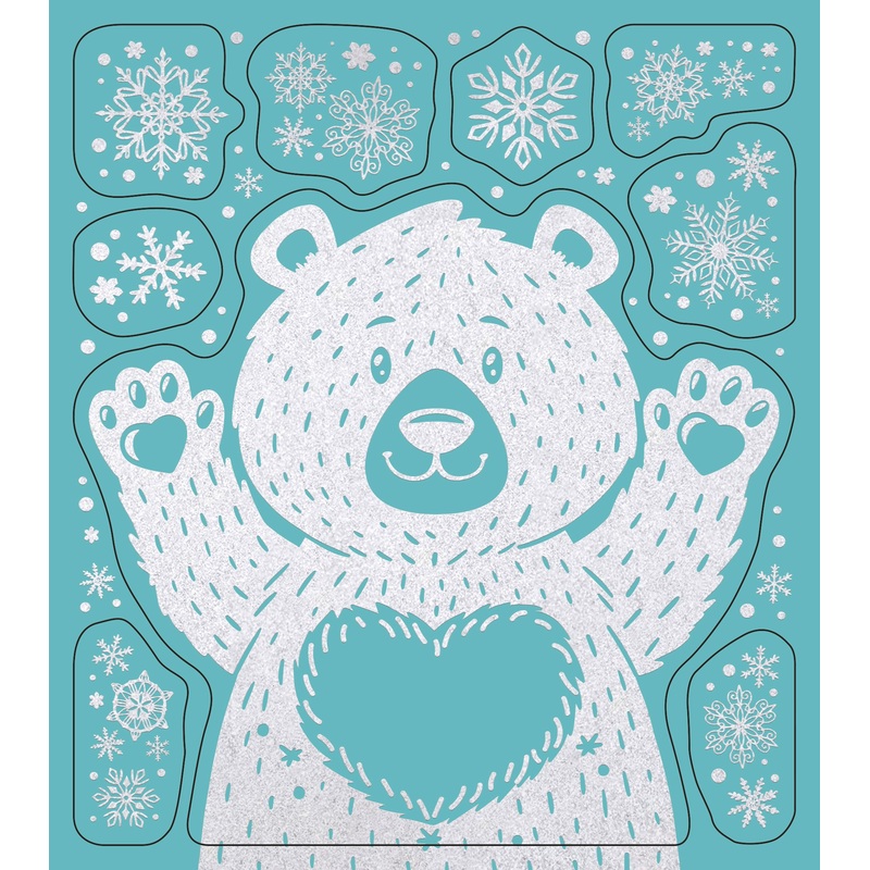 Изображение товара Наклейка новогодняя на окна Magic Time Мишка 17.5x15.5 см