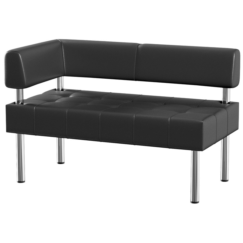 Изображение товара Модуль диван прямой Business Bu2-1R двухместный черный искусственная кожа