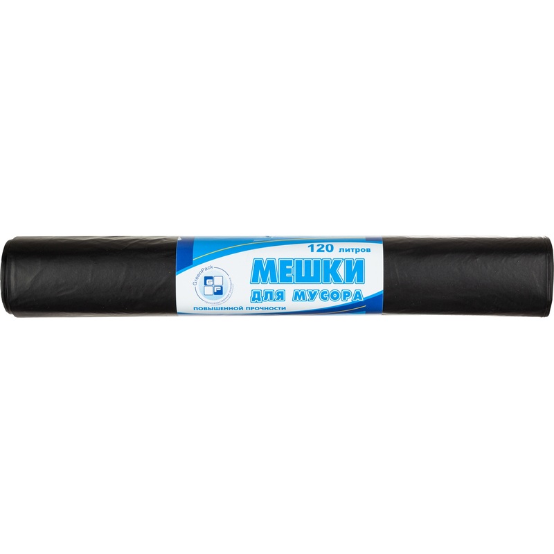 Изображение товара Мешки для мусора Green Pack 120 л черные, рулон 10 штук