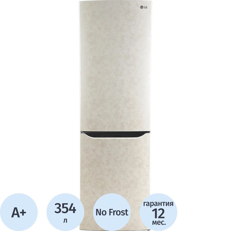 Изображение товара Двухкамерный холодильник LG GA-B419SEJL бежевый 354л no frost инверторный