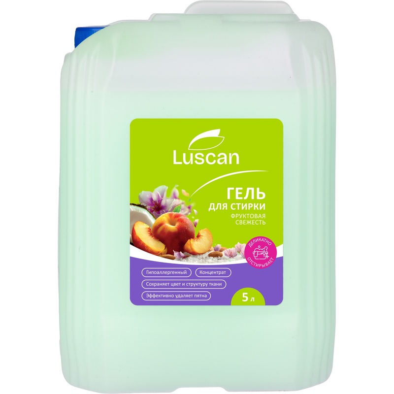 Изображение товара Гель Luscan Фруктовая свежесть 5 л — концентрированный для белого и цветного белья