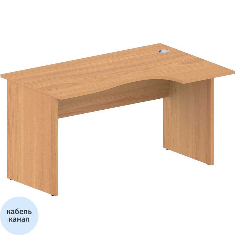 Изображение товара Эргономичный рабочий стол Комус Мебель Easy One правая бежевый грушу ароза 1400х900х743 мм