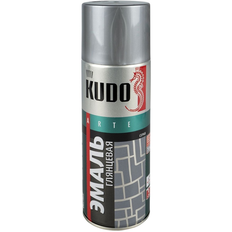 Изображение товара Краска аэрозольная универсальная Kudo ku-1018 серая глянцевая 520 мл