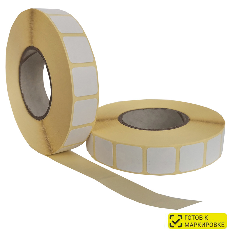 Изображение товара Термотрансферные этикетки 15x15 мм белые бумажные 42 рулона по 2000 шт