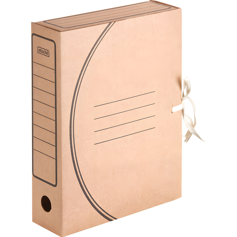 Изображение товара Короб архивный Attache на 2-х завязках 75мм А4 бурый 5 штук