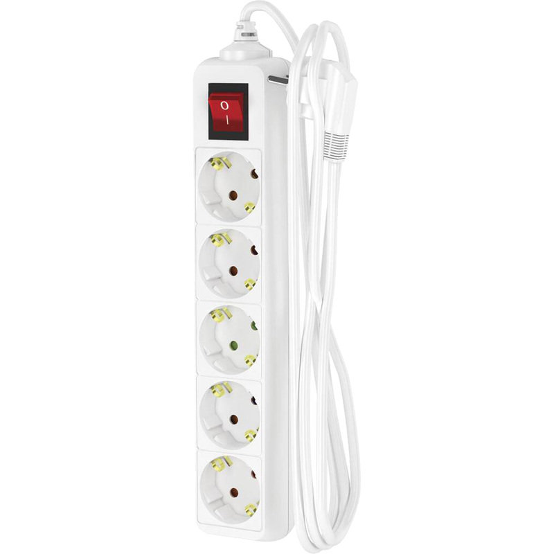 Изображение товара Удлинитель Фотон 16-35ЕS 5 розеток 3 м с заземлением и выключателем белый