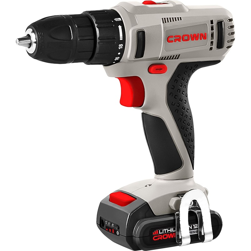 Изображение товара Аккумуляторная дрель-шуруповерт Crown CT21052LH-1.5 BMC 12 В 2 АКБ +ЗУ в кейсе