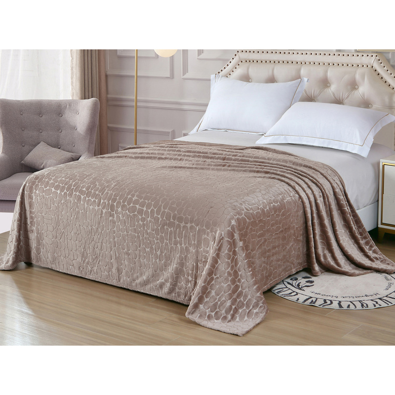 Изображение товара Плед Cleo Riviera велсофт 180x200 см бежевый для дома и подарка