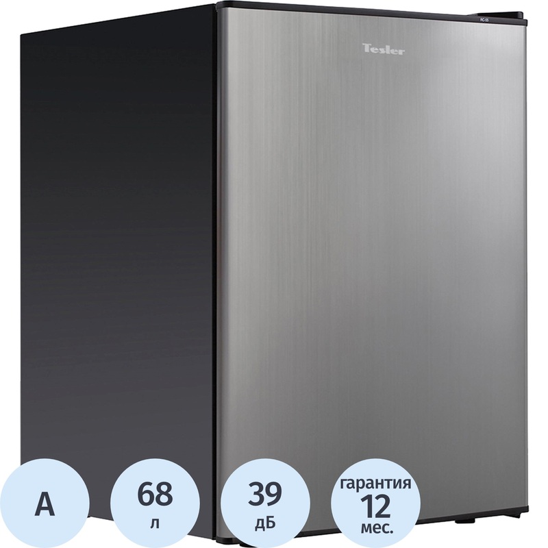 Изображение товара Двухкамерный холодильник Tesler RC-73 GRAPHITE 68л механика с ручной разморозкой