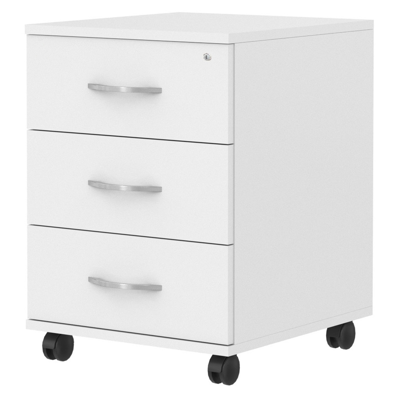 Изображение товара Тумба подкатная Imago с замком (белый, 412х450х556 мм, 3 ящика)