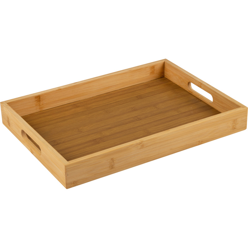 Изображение товара Деревянный поднос Mallony Foresta 41х30 см с ручками бежевый