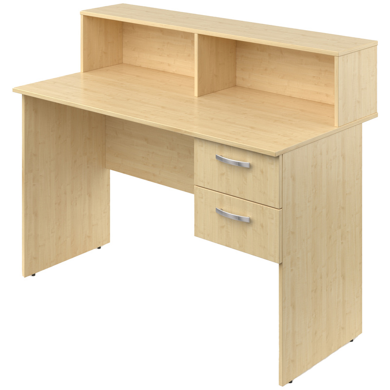 Изображение товара Стол для выдачи книг с тумбой клен 1200х600х900 мм