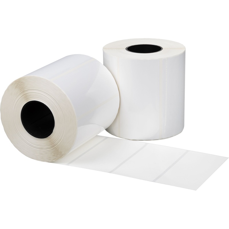 Изображение товара Уценка. Термотрансферные этикетки 50х100 мм полипропиленовые глянцевые (диаметр втулки 40 мм, 18 рулонов по 1000 этикеток)