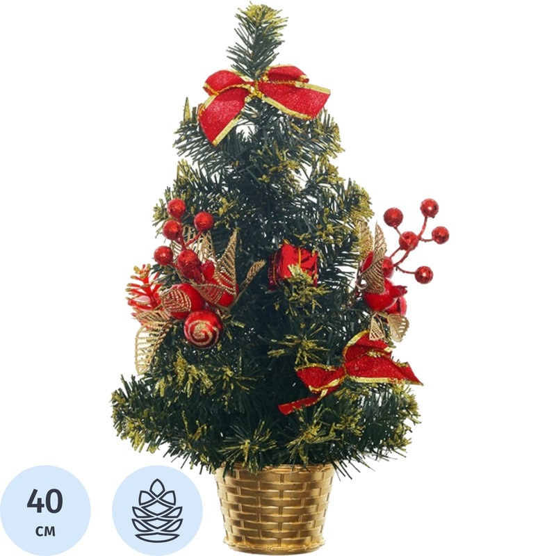 Изображение товара Ёлка искусственная новогодняя настольная 40 см с украшениями