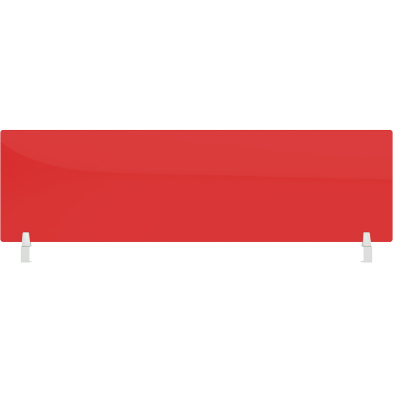Изображение товара Экран акриловый настольный на струбцинах, красный, 1400x55x400 мм
