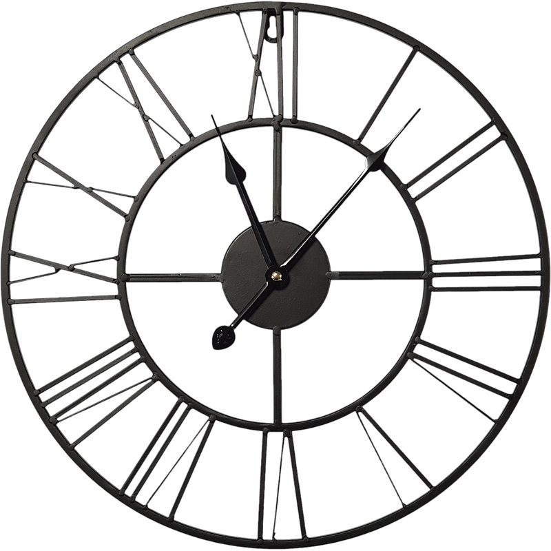Изображение товара Настенные часы Black Metal Clock 40x40 см стиль лофт с кварцевым механизмом