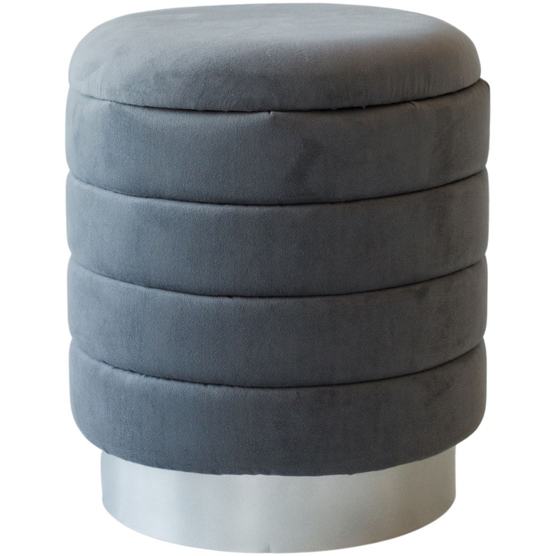 Изображение товара Пуф Лагуна с ящиком для хранения графит (ткань, 380x380x420 мм)