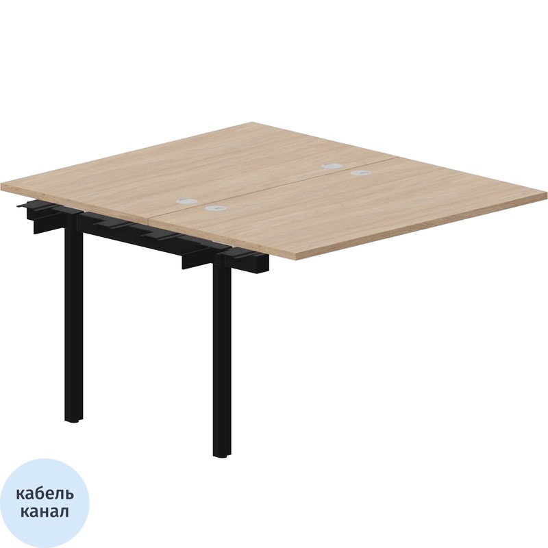 Изображение товара Стол офисный прямой Strike дуб светлый/чёрный 1180х1366х750 мм